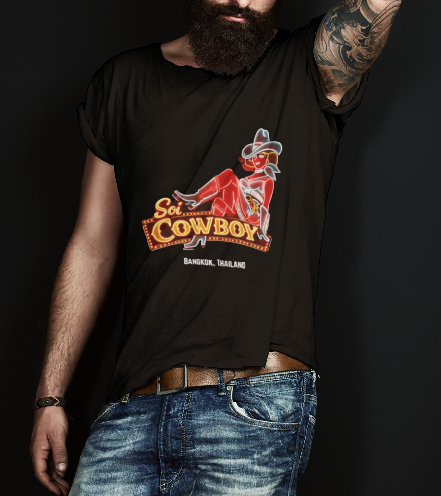 Soi Cowboy Bangkok Thailand Cowgirl Neon Sign T-Shirt