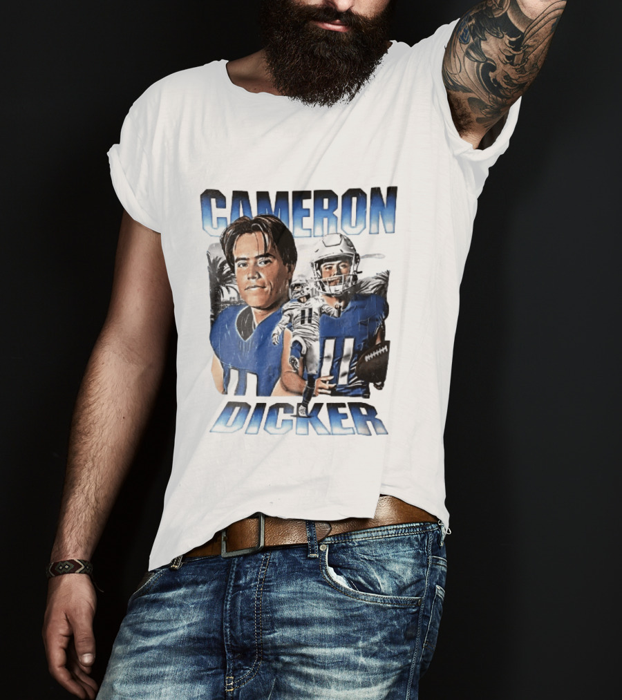 Cameron Dicker Football Palm Trees Player Portraits Kicking Bootleg T-Shirt