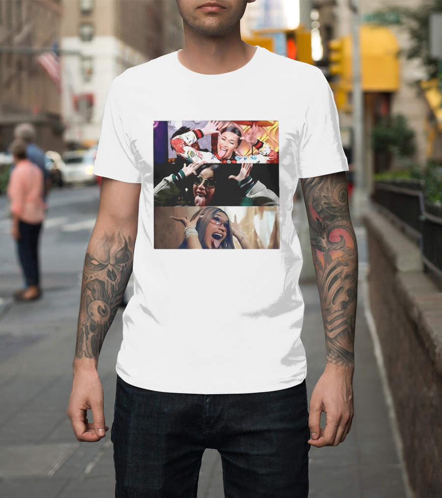 Cardi B Fun Iconic Expressions Collage T-Shirt