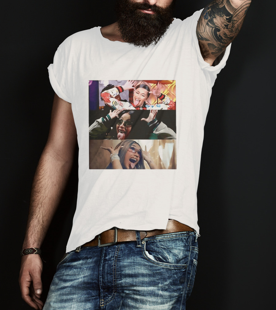 Cardi B Fun Iconic Expressions Collage T-Shirt