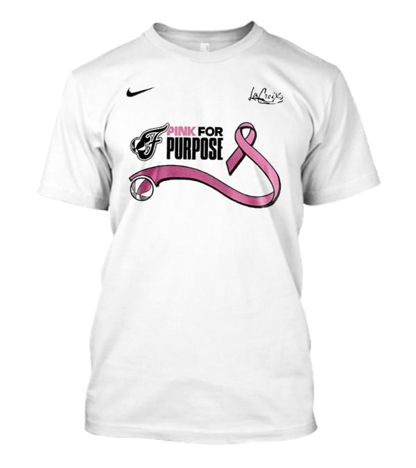 Nike LaCroix Indiana Fever Pink Ribbon Pink For Purpose T-Shirt