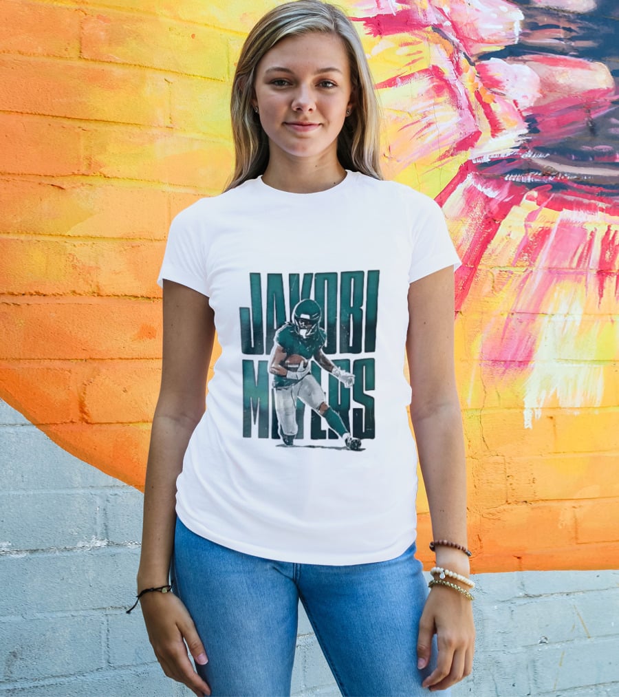 Jakobi Meyers Football Player Carrying Ball Distressed T-Shirt