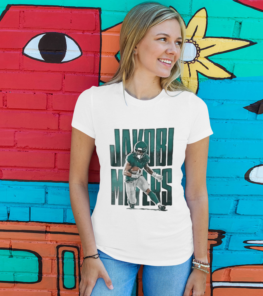 Jakobi Meyers Football Player Carrying Ball Distressed T-Shirt