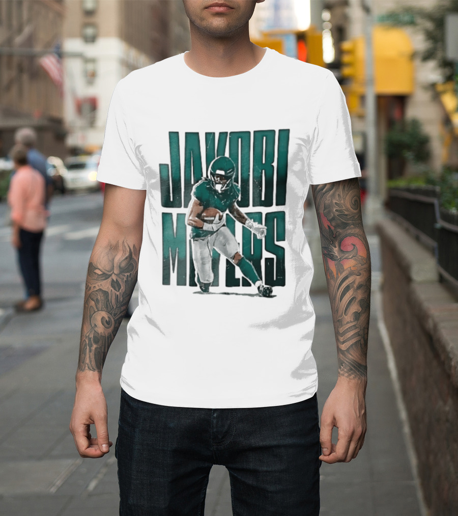 Jakobi Meyers Football Player Carrying Ball Distressed T-Shirt