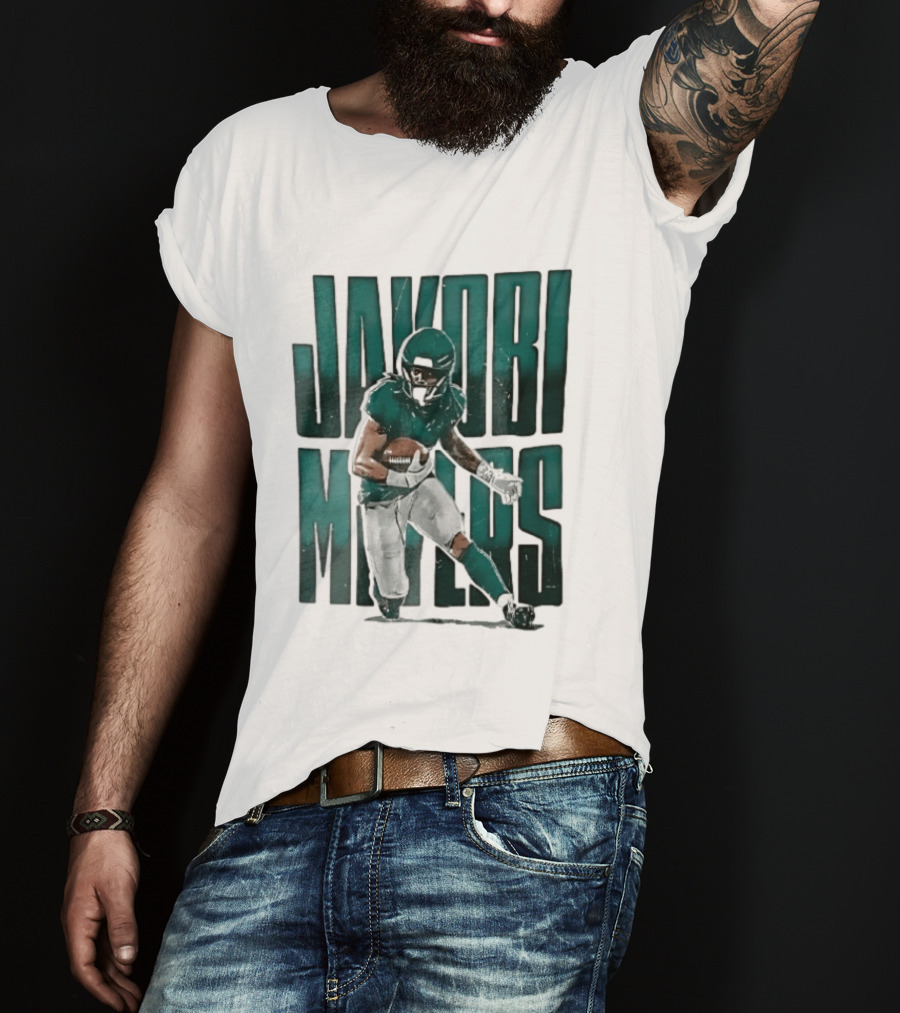 Jakobi Meyers Football Player Carrying Ball Distressed T-Shirt