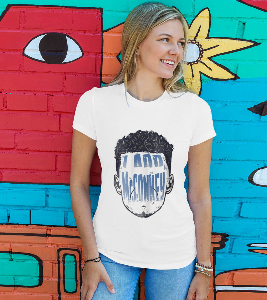 Ladd McConkey Curly Hair Face T-Shirt