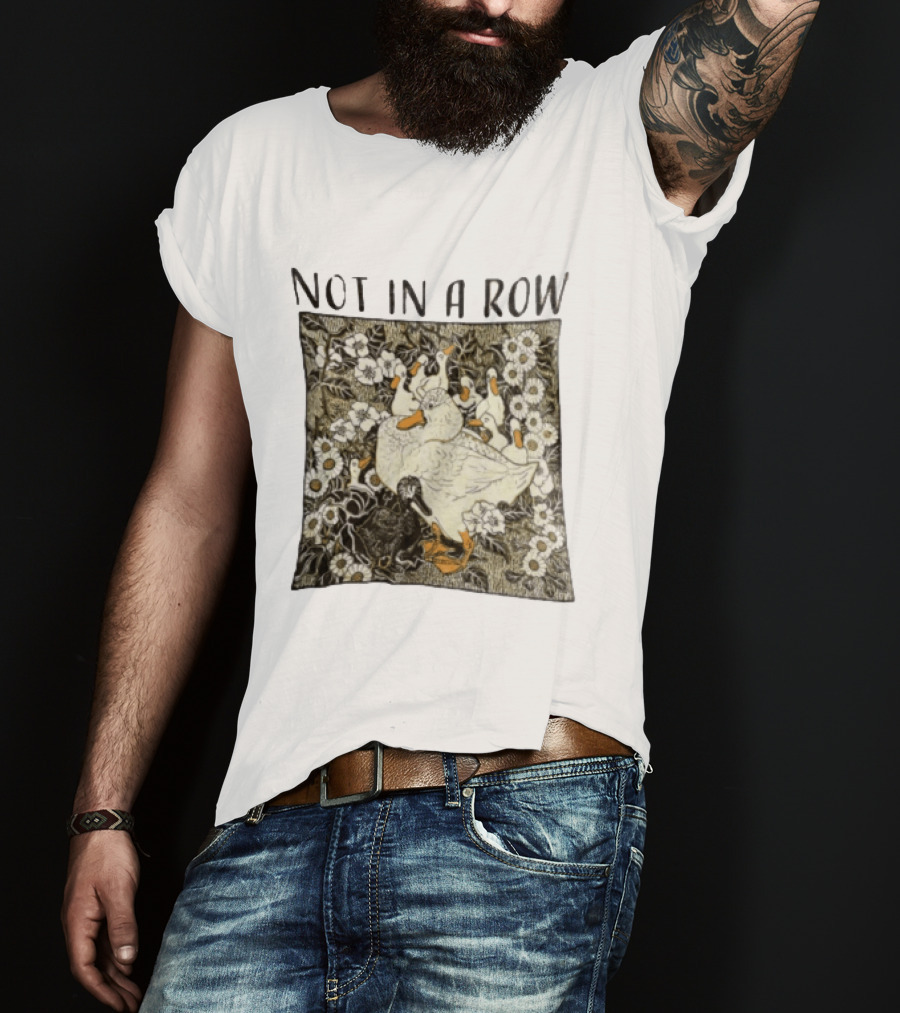 Not In A Row Ducks Floral Pattern Botanical T-Shirt