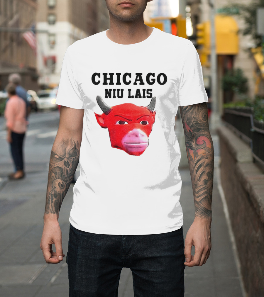 Chicago Bulls Niu Lais Red Bull Head T-Shirt