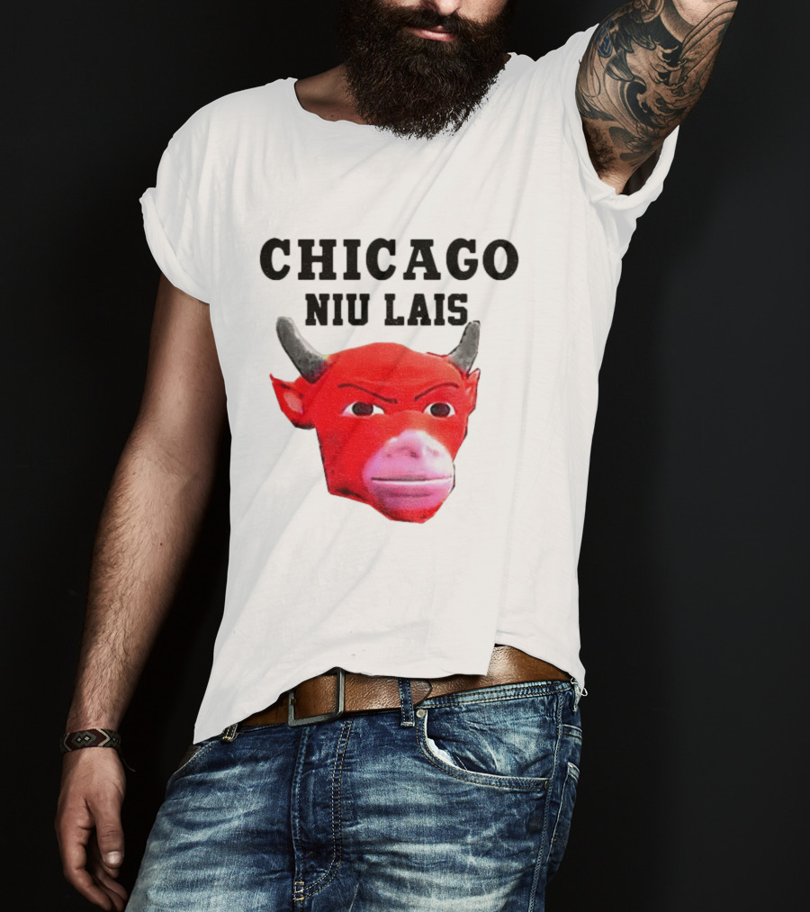 Chicago Bulls Niu Lais Red Bull Head T-Shirt