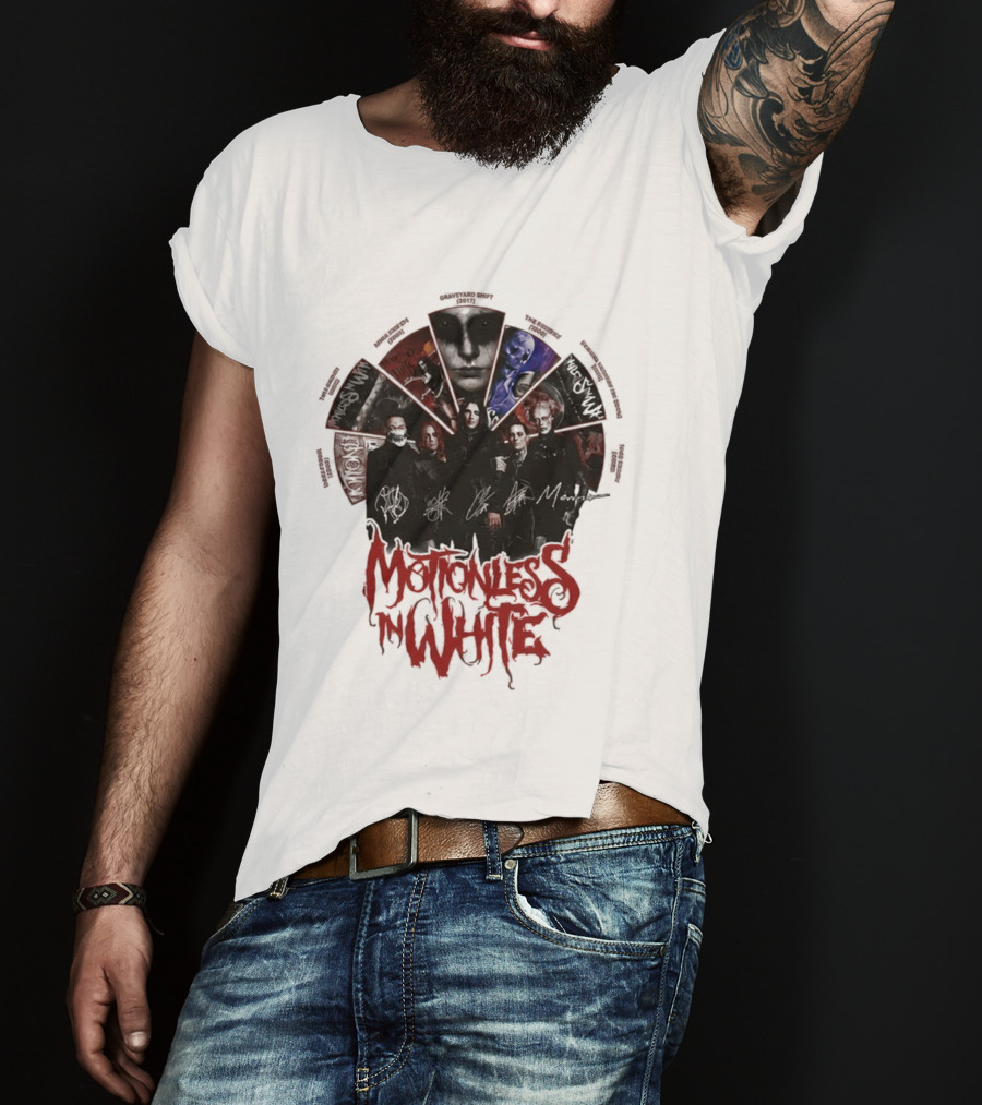 Motionless In White Band Album Art Collage Wheel T-Shirt