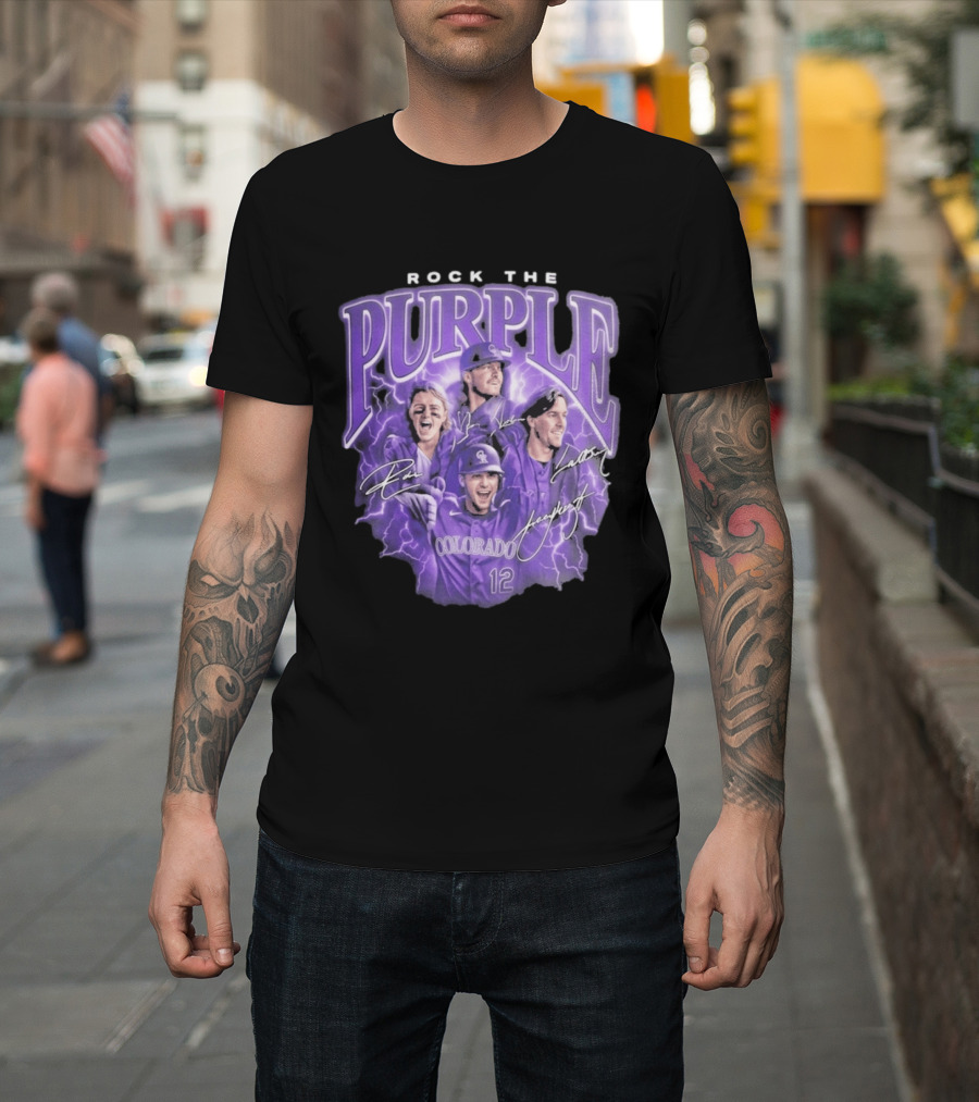 Colorado Rockies Rock The Purple 2026 Team Signatures T-Shirt