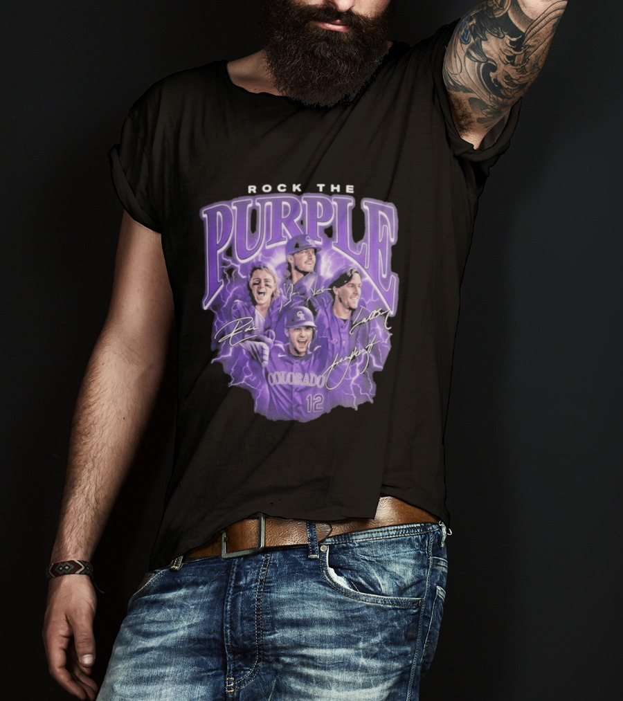 Colorado Rockies Rock The Purple 2026 Team Signatures T-Shirt