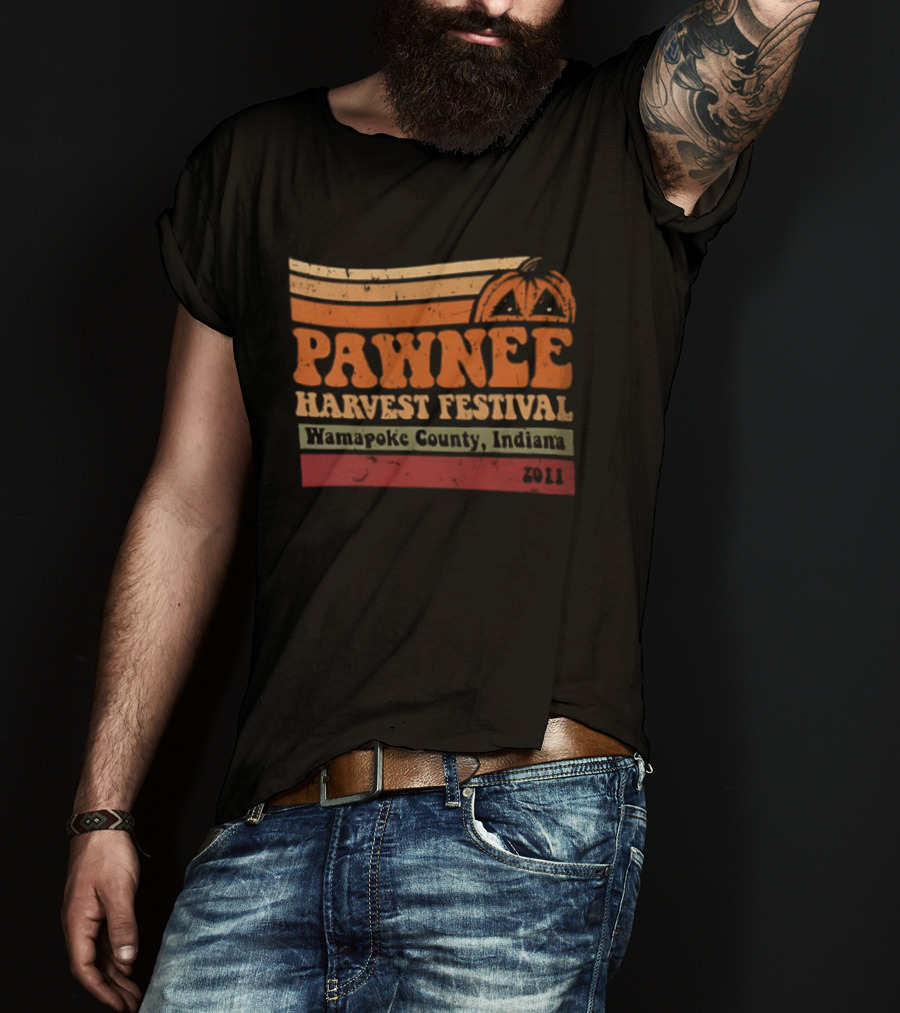 Pawnee Harvest Festival Wamapoke County Indiana 2011 Pumpkin T-Shirt