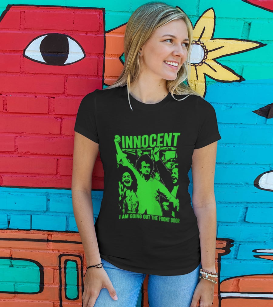 Innocent I Am Going Out The Front Door Retro Style People In Motion T-Shirt