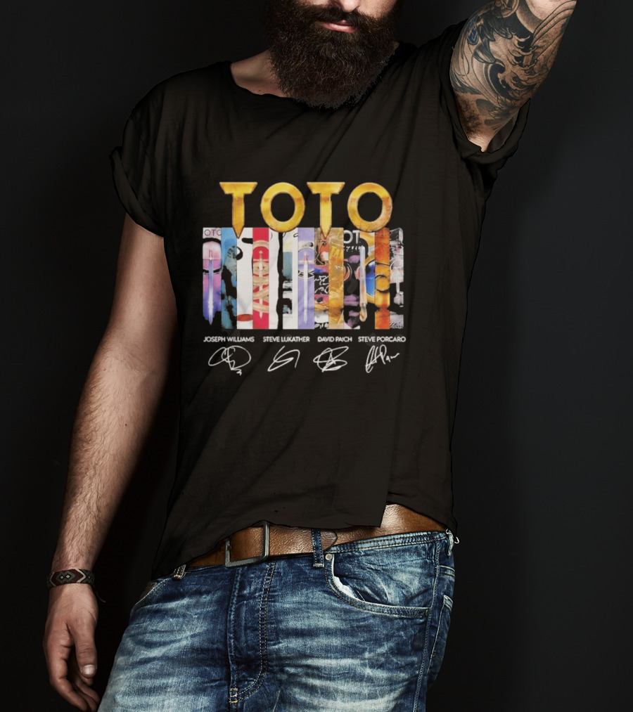TOTO Band Discography Joseph Williams Steve Lukather David Paich Steve Porcaro Signatures Rock T-Shirt