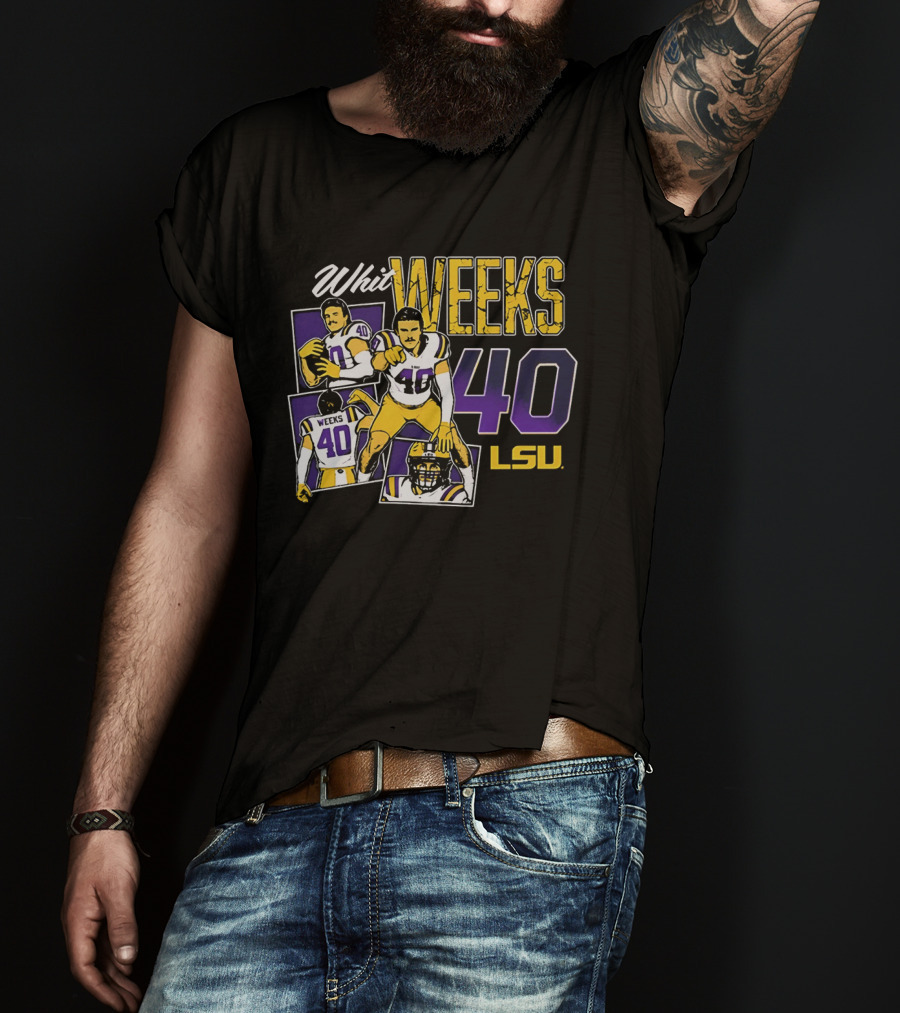 Whit Weeks LSU Tigers Number 40 College Football Collage T-Shirt