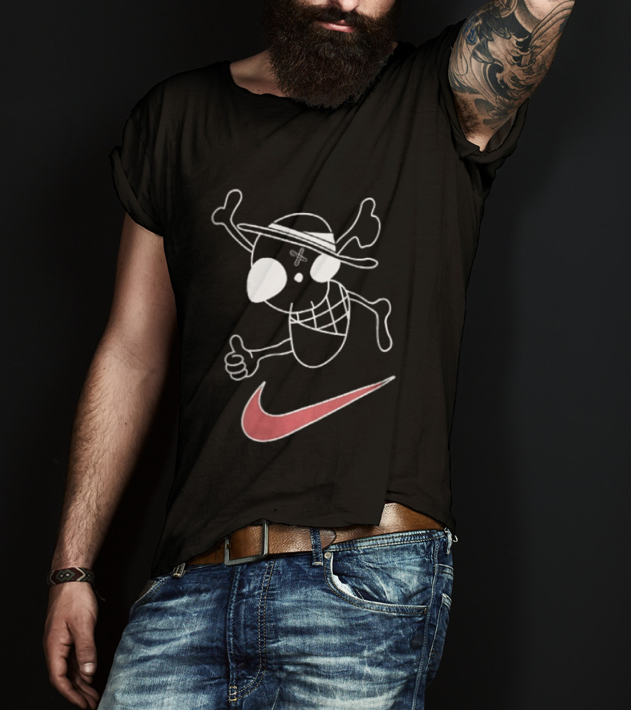 Pirate Straw Hat Skull Thumbs Up Nike T-Shirt