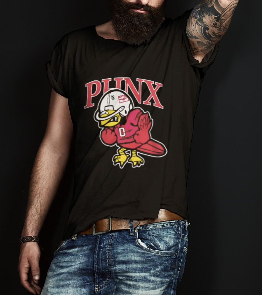 PHNX Cartoon Bird Football Helmet Jersey Arizona Cardinals T-Shirt