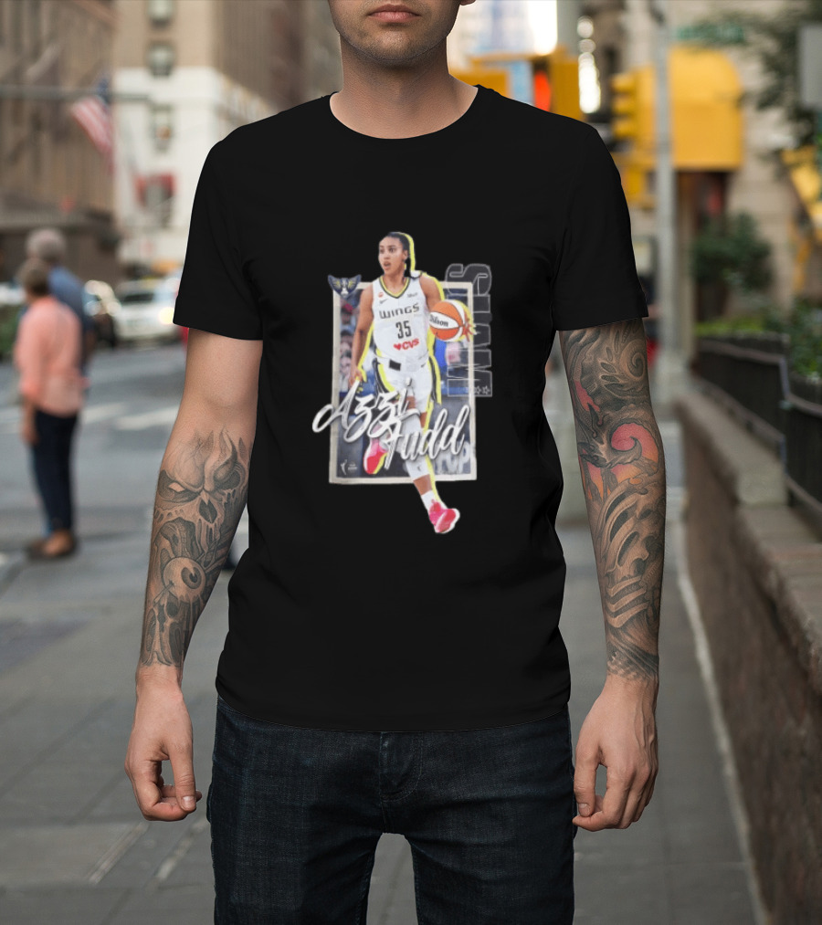 Dallas Wings Azzi Fudd 35 Basketball Player With Ball T-Shirt