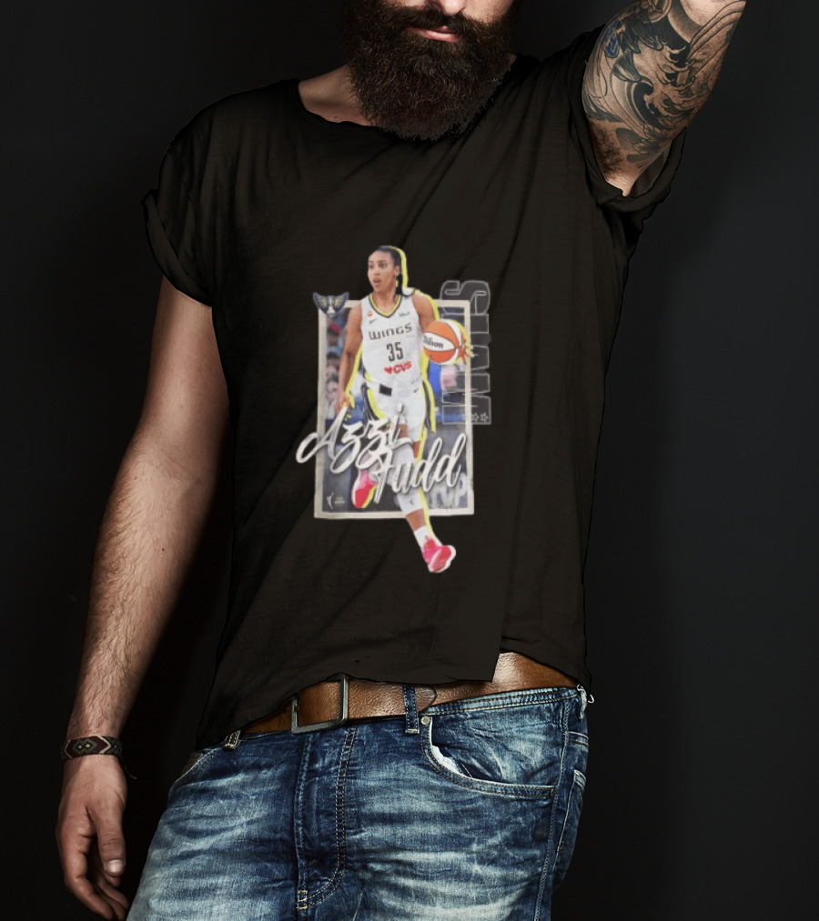 Dallas Wings Azzi Fudd 35 Basketball Player With Ball T-Shirt