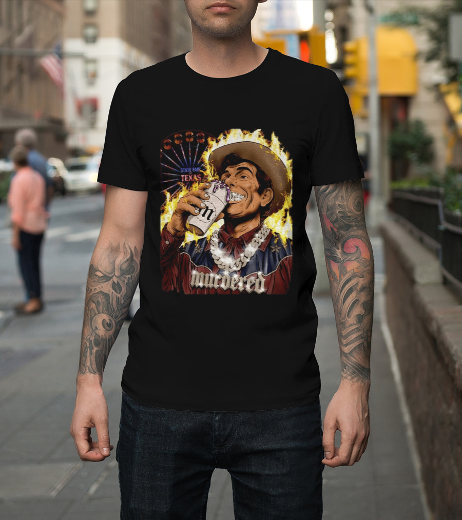 Big Tex State Fair Of Texas Ferris Wheel Fire Drinking Can Highlight T-Shirt