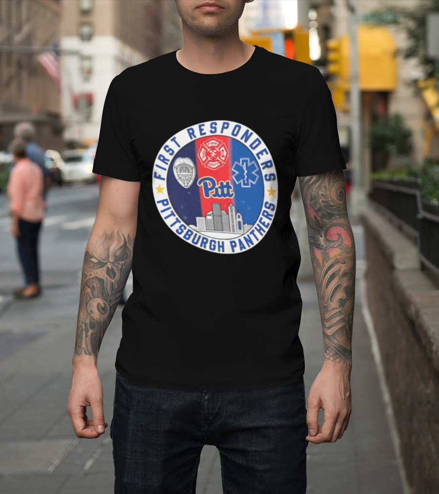 First Responders Tribute Pittsburgh Panthers Pitt Fire Police EMS Heroes T-Shirt