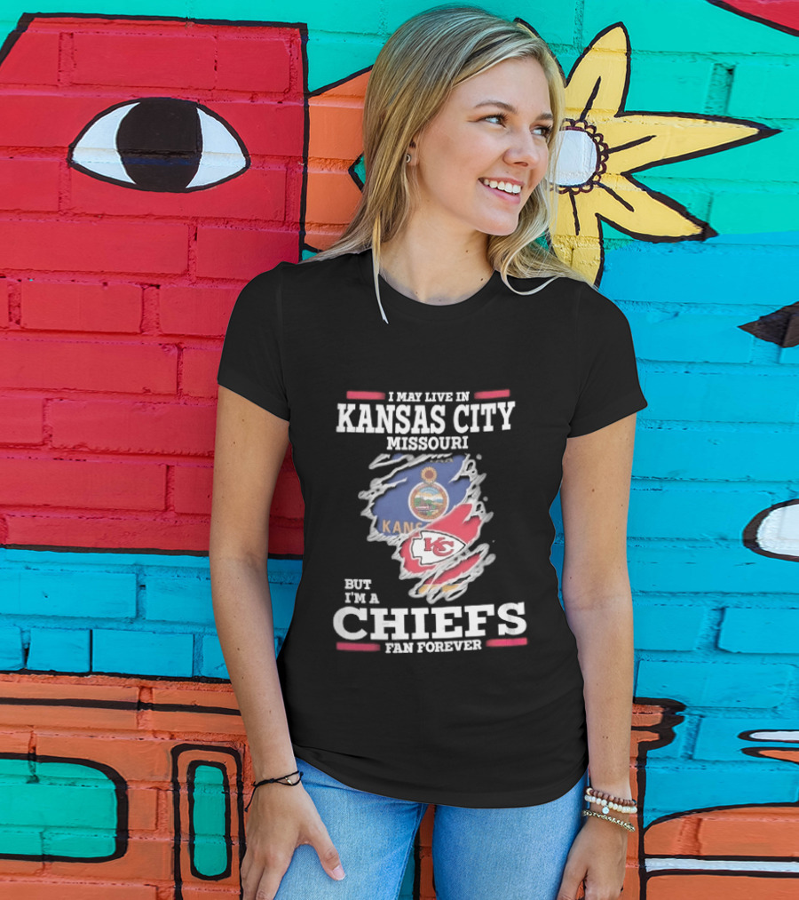 Kansas City Missouri Chiefs Fan Forever Kansas Seal Torn Skin T-Shirt