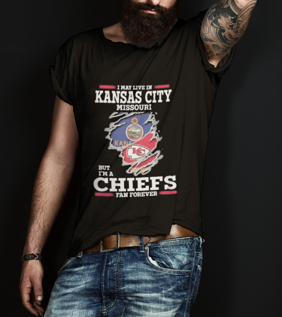 Kansas City Missouri Chiefs Fan Forever Kansas Seal Torn Skin T-Shirt