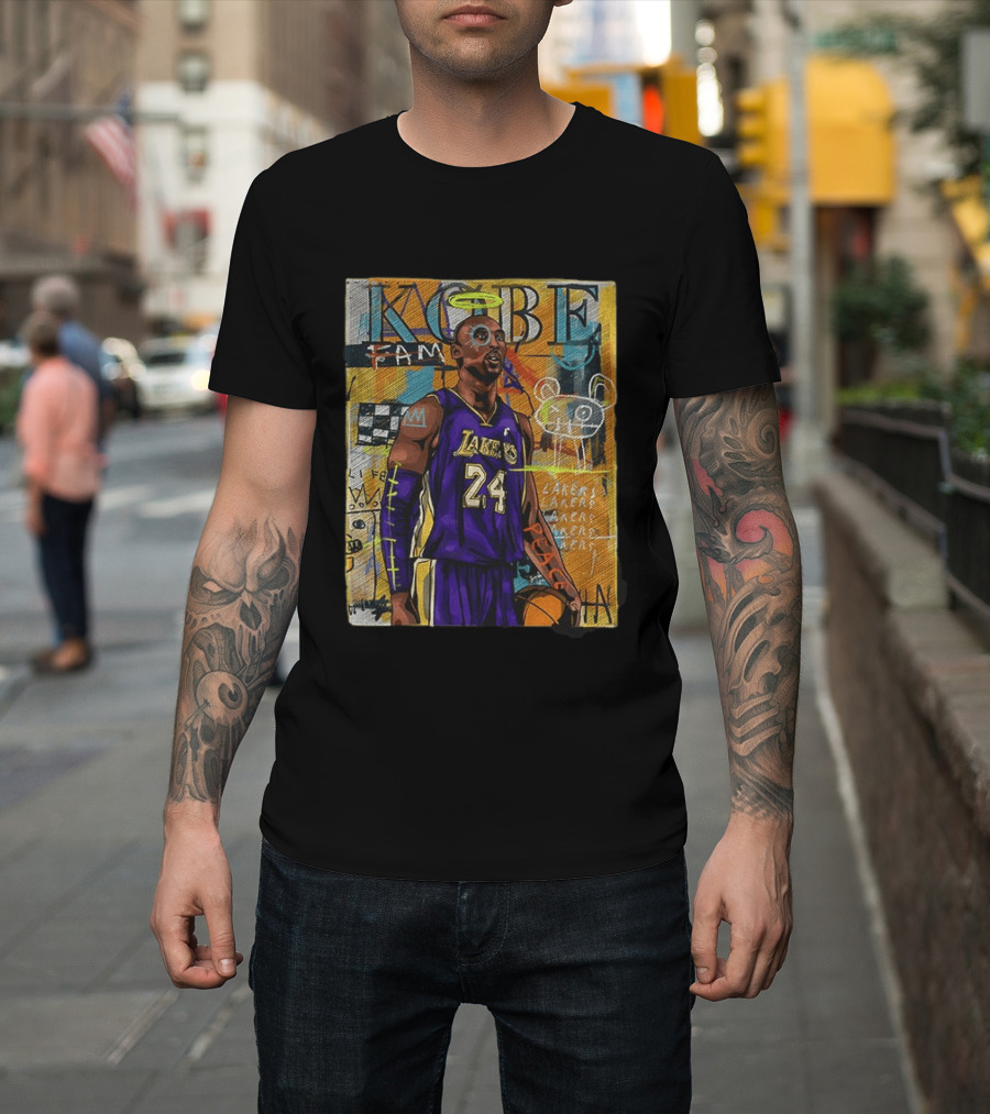 Kobe Bryant Lakers 24 Halo Peace Abstract Graffiti T-Shirt