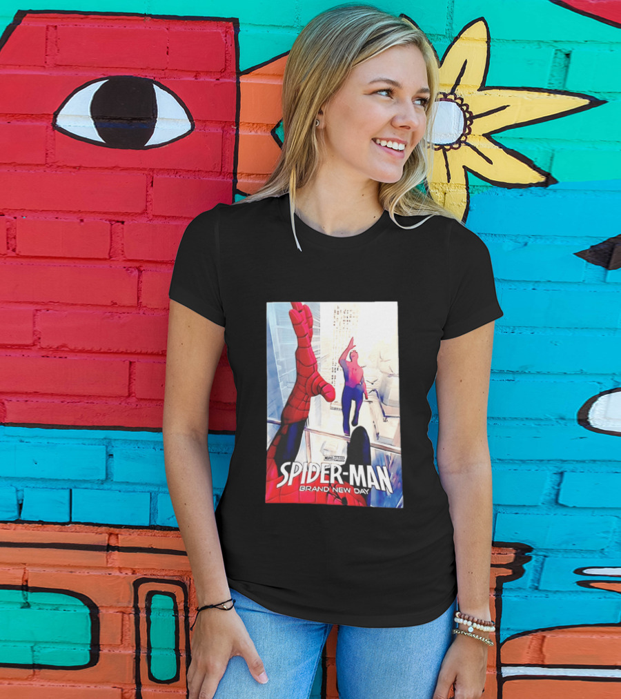 Marvel Spider Man Brand New Day High Five Scene T-Shirt