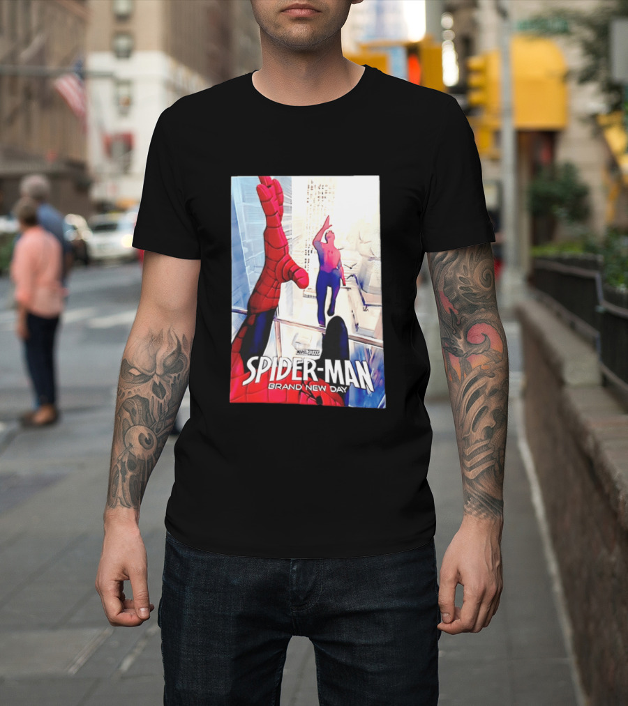 Marvel Spider Man Brand New Day High Five Scene T-Shirt