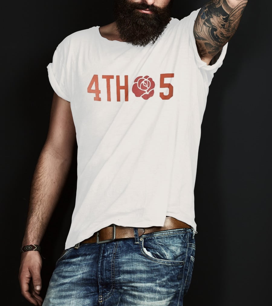 4th 5 Red Rose Varsity Athleisure Block Numbers T-Shirt