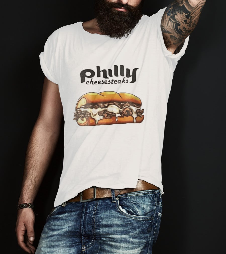 Philly Cheesesteaks Cartoon Beef Hoagie Melted Provolone Sandwich T-Shirt
