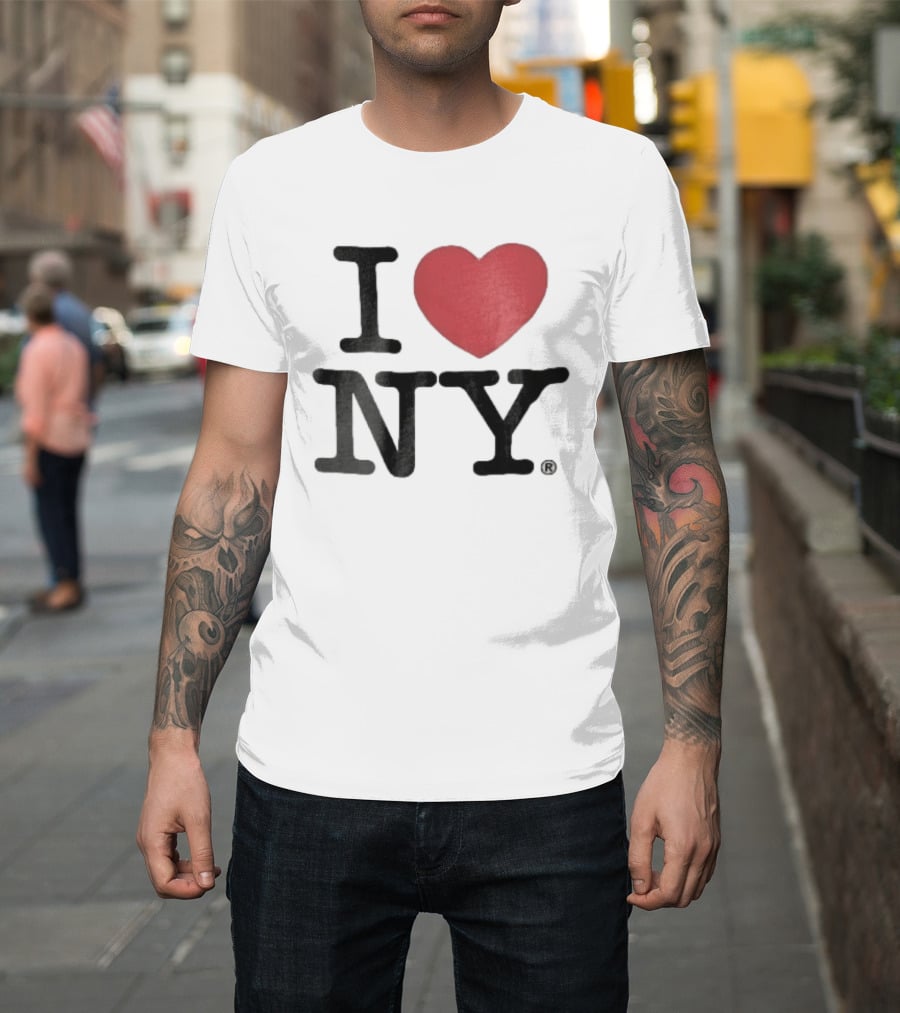 I Love NY Red Heart Black Font T-Shirt