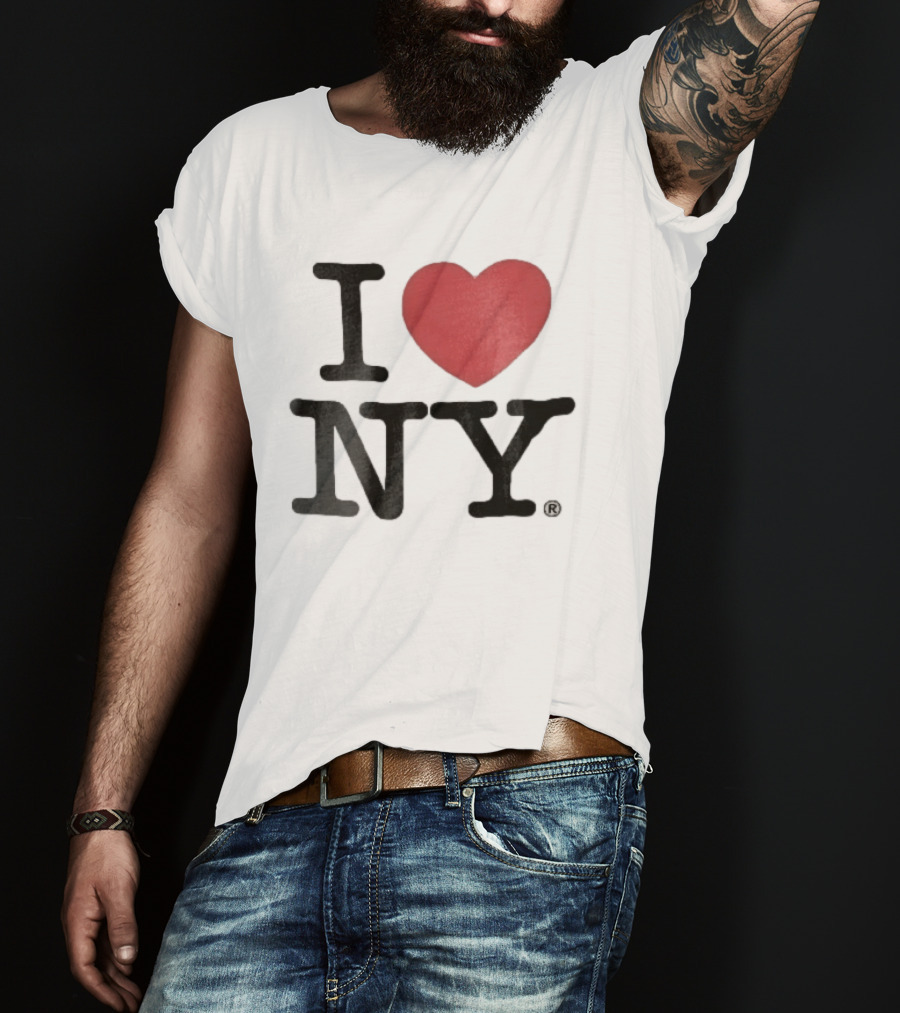 I Love NY Red Heart Black Font T-Shirt