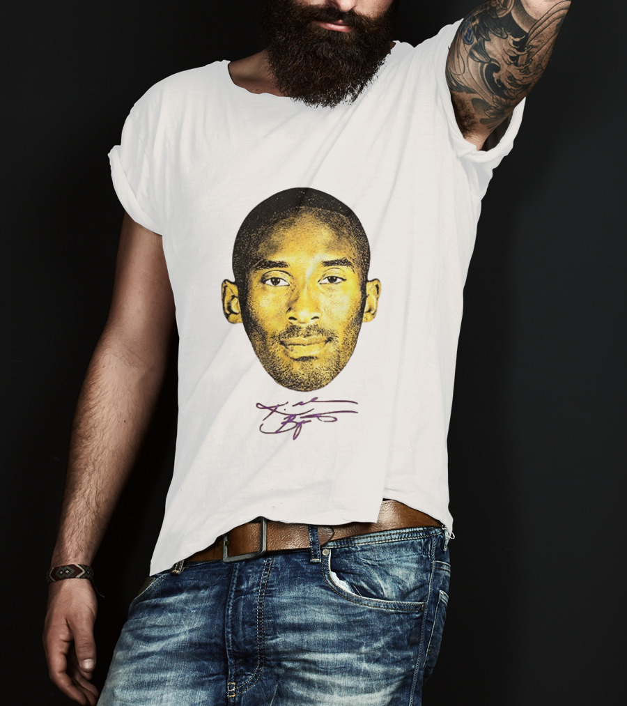 Kobe Bryant Los Angeles Lakers Basketball Legend Face Signature T-Shirt