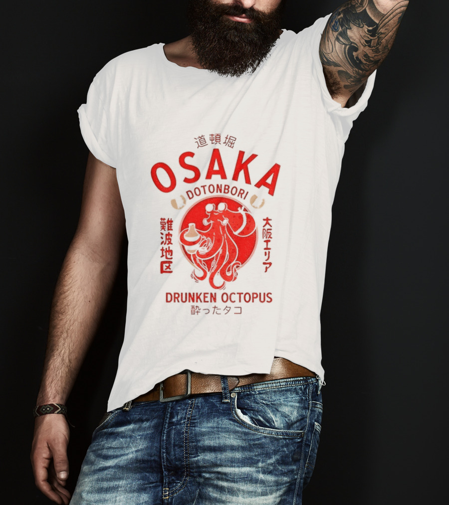 Dotonbori Osaka Drunken Octopus Seafood Culture Japan T-Shirt