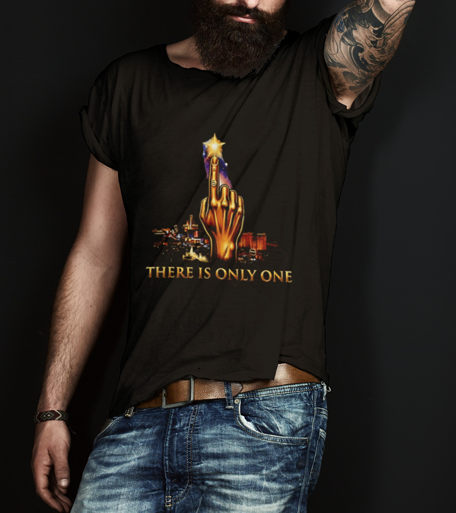 There Is Only One Golden Hand Gesture Cityscape Starry Night T-Shirt