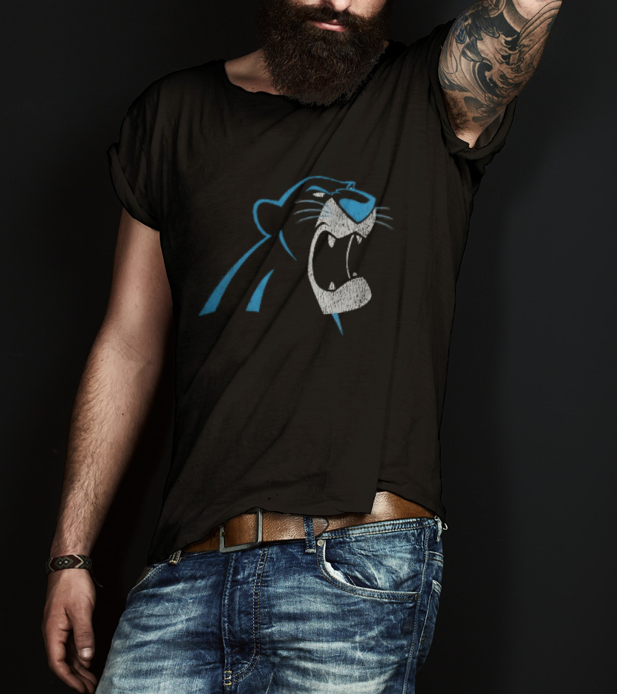 Carolina Panthers Distressed Snarling Panther NFL Team Spirit T-Shirt