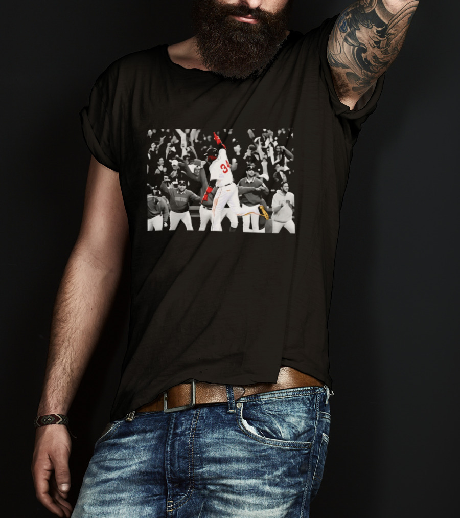 David Ortiz 34 Boston Red Sox Baseball Celebration Moments T-Shirt