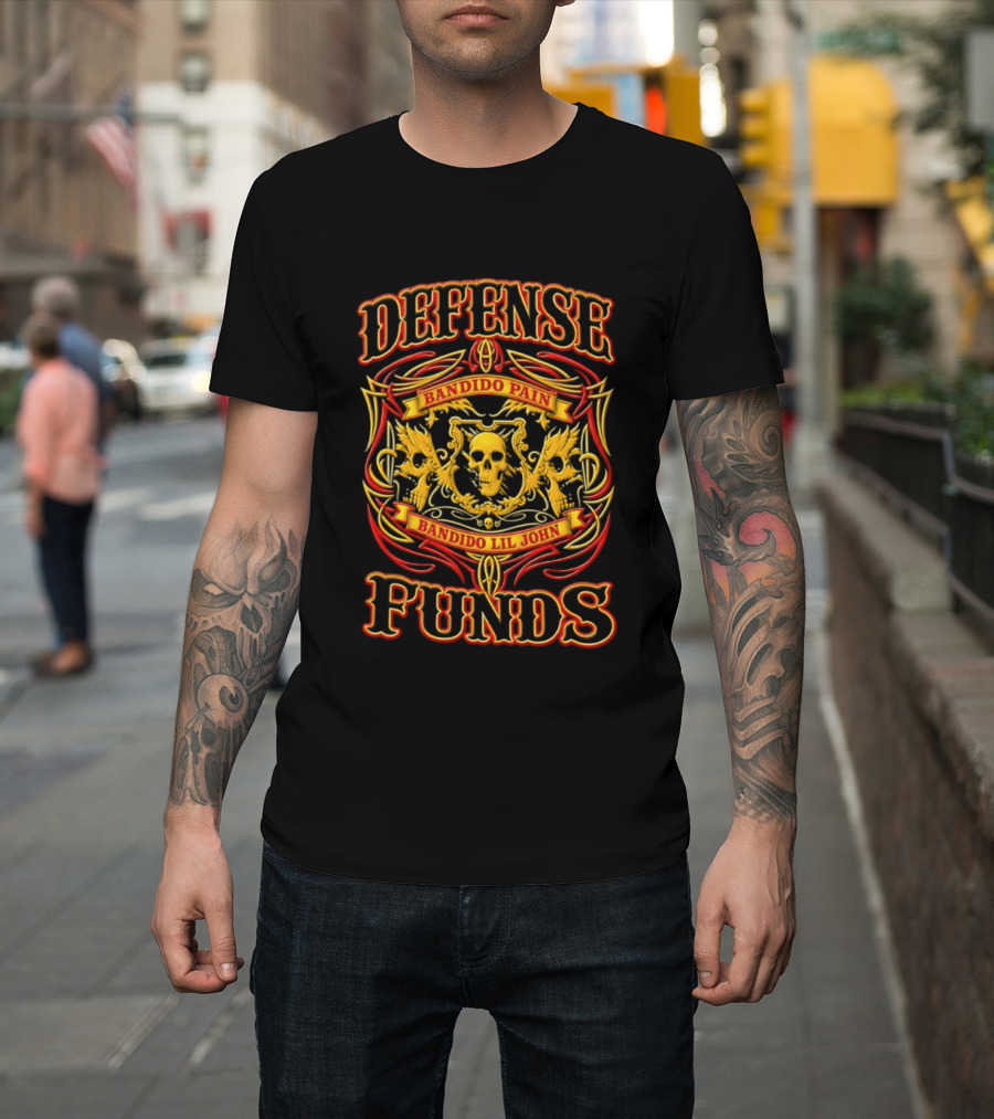Defense Bandido Pain Bandido Lil John Funds Skull Crest T-Shirt