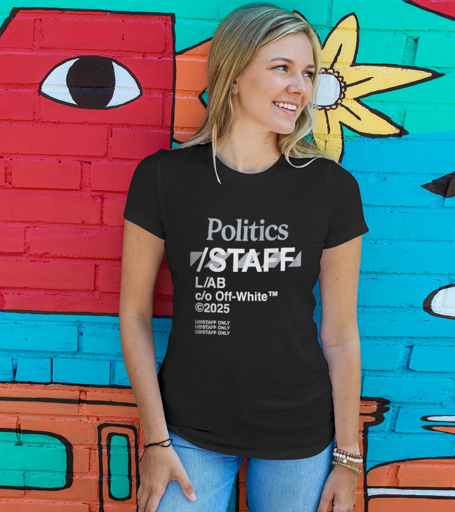 Politics Staff L Ab C O Off White 2025 Diagonal Stripes Only T-Shirt