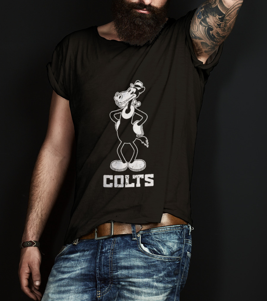 Indianapolis Colts Cartoon Horse With Hat T-Shirt