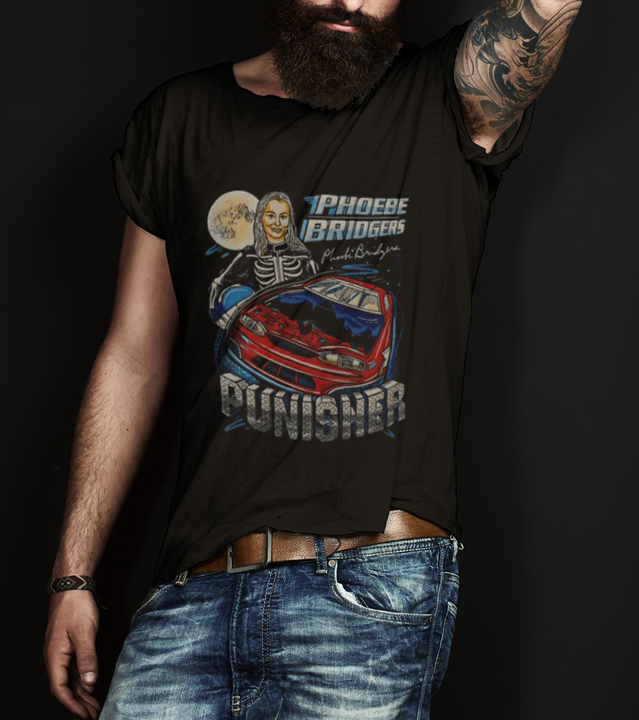 Phoebe Bridgers Punisher Skeleton Racer Art Car Moon T-Shirt