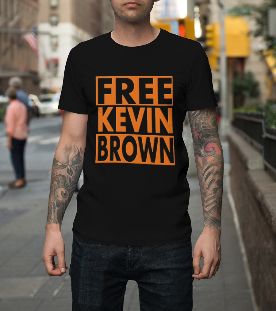 Free Kevin Brown Bold Orange T-Shirt