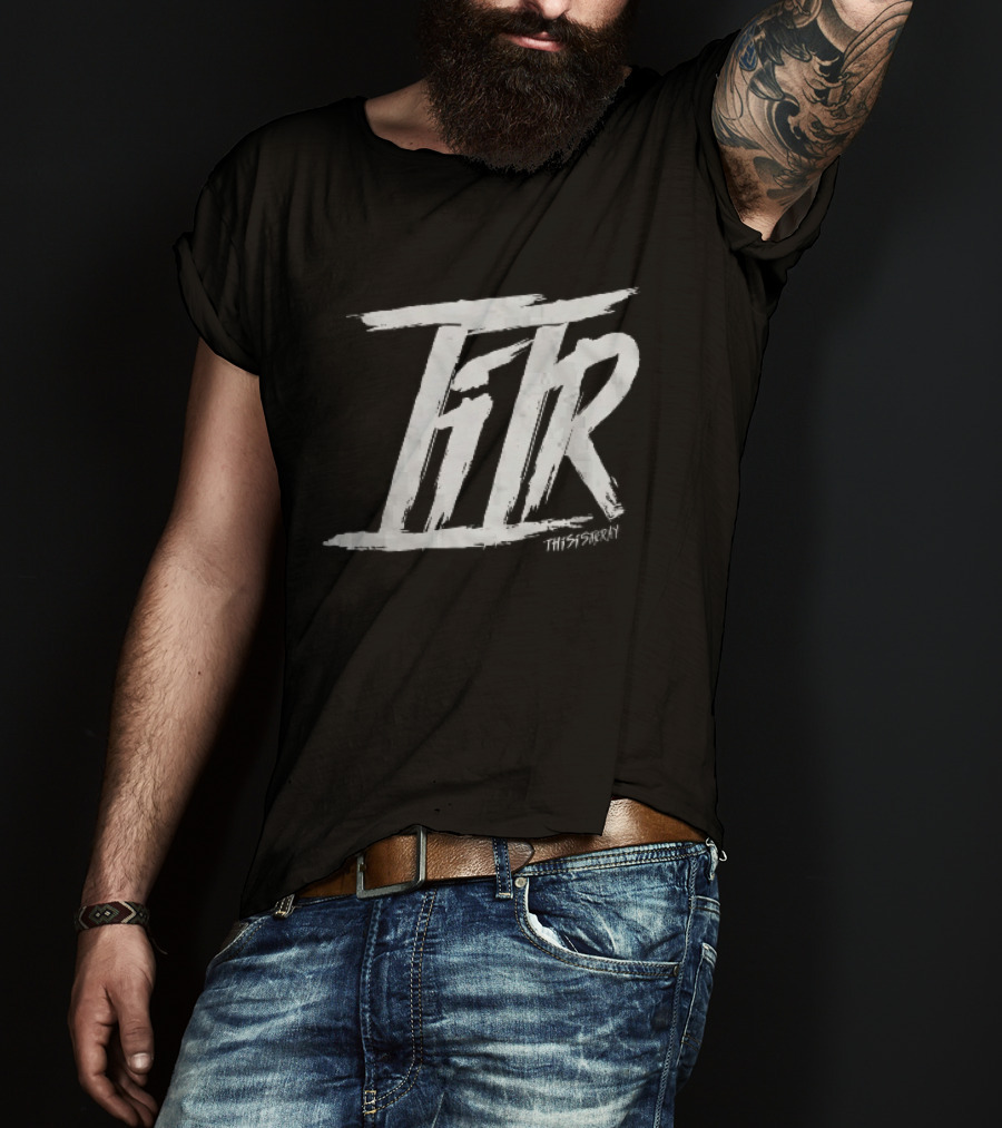 FTR This Is The Way White Brush Stroke Monogram Black T-Shirt