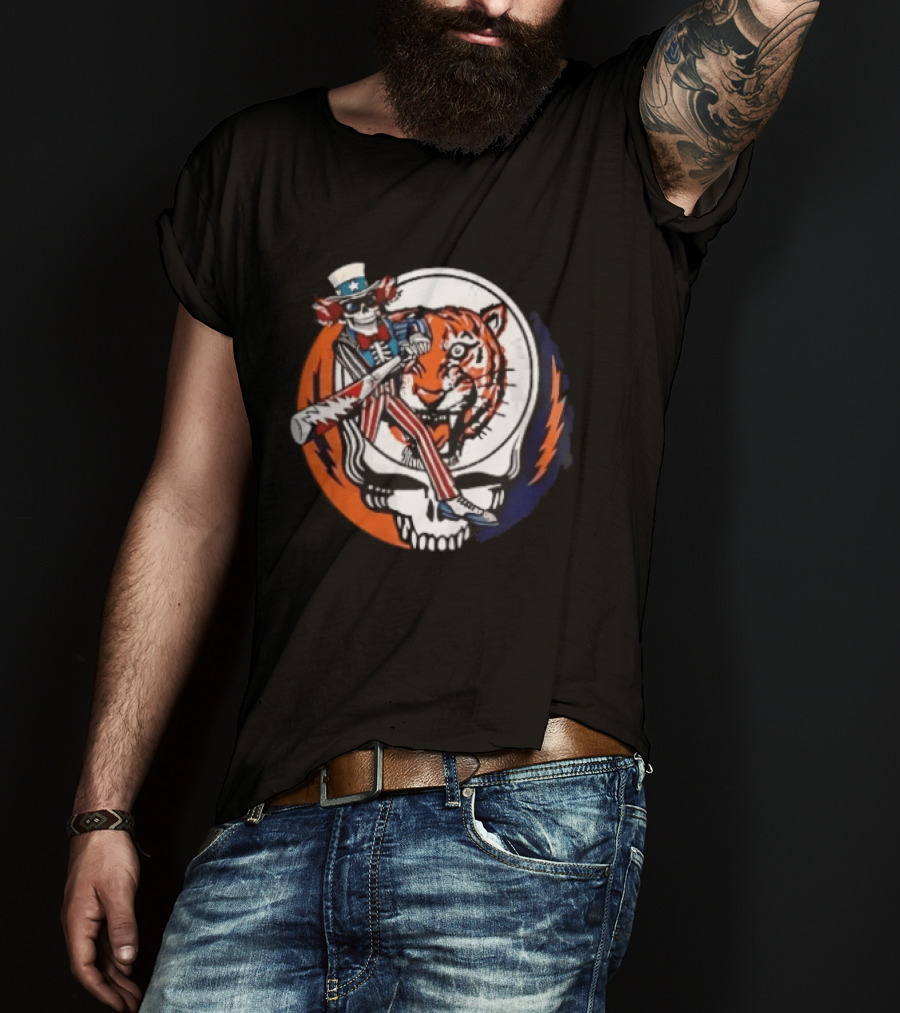 Grateful Dead Uncle Sam Skull And Tiger Steal Your Face T-Shirt