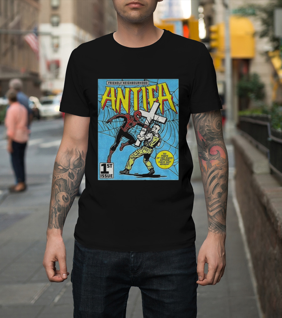 Friendly Neighbourhood Antifa Spider Man Punch 1st Issue T-Shirt