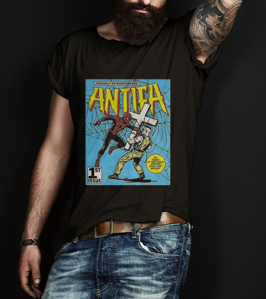Friendly Neighbourhood Antifa Spider Man Punch 1st Issue T-Shirt