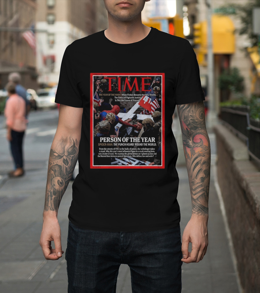 TIME Spider Man Person Of The Year Punch Heard Round The World Cover T-Shirt